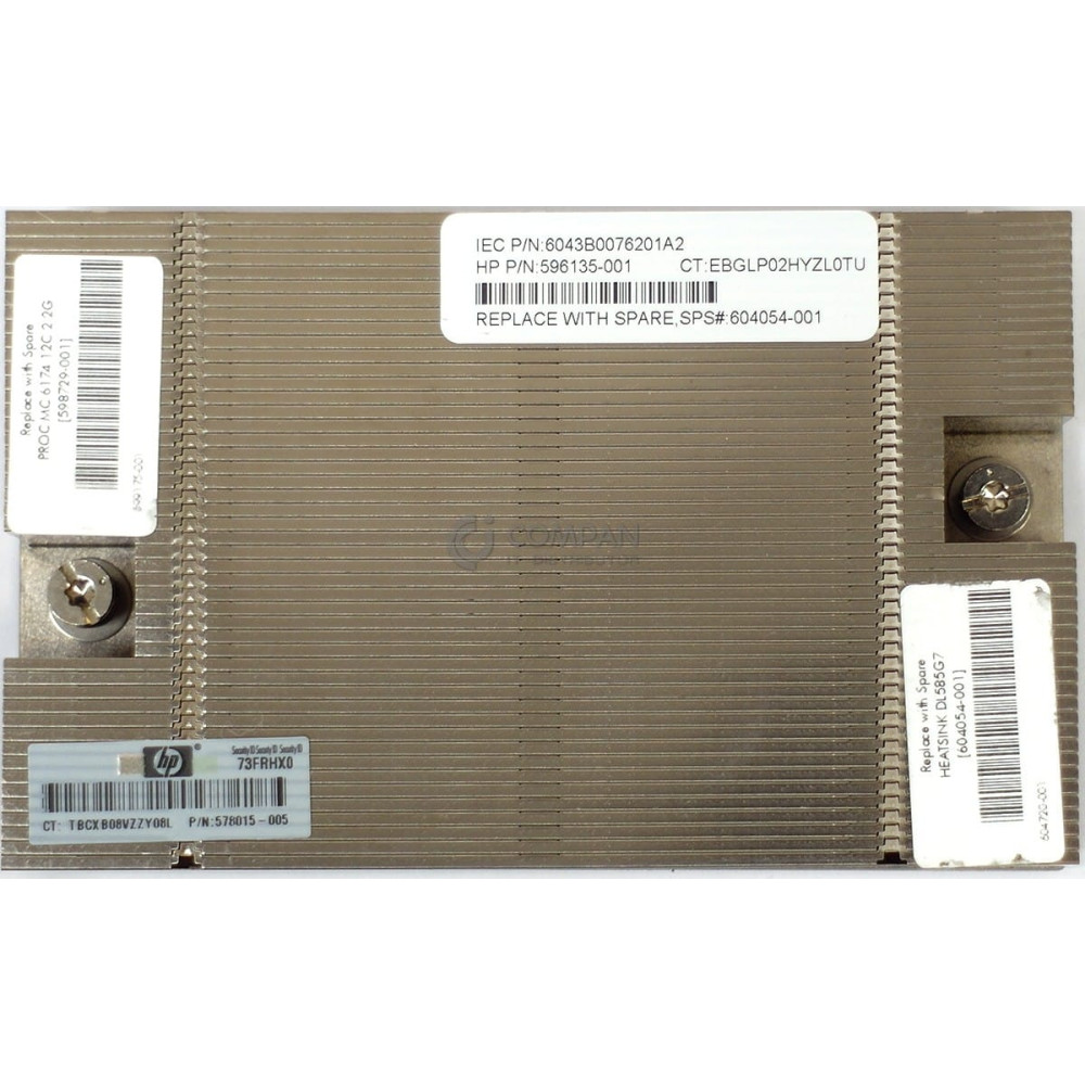 604054-001 HO PROLIANT HEATSINK DL585 G7 596135-001